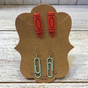 2/$10.00 Crayola Earrings